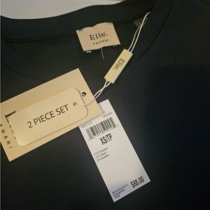 Tahari Black Short Sleeve Sweatshirt